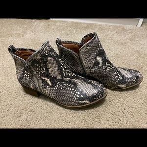 Lucky Brand Snake Skin Booties